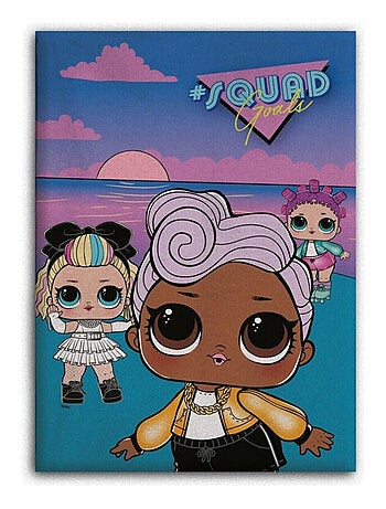 Plaid polaire Poupées LOL avec fond coucher de soleil 100x140cm