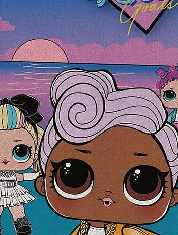 Plaid polaire Poupées LOL avec fond coucher de soleil 100x140cm