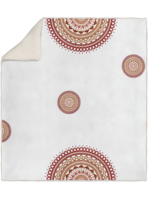 Plaid polaire sherpa imprimé 110x170 cm MANDALA corail, par Soleil d'ocre - Kiabi Plaid polaire sherpa imprimé 110x170 cm MANDALA corail, par Soleil d'ocre - Kiabi