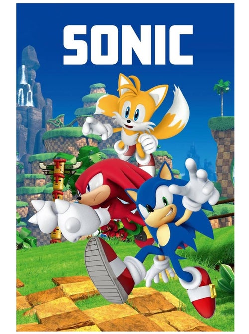 Plaid polaire Sonic à motif personnages - Kiabi