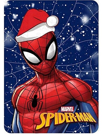 Plaid polaire Spiderman motif Noël 100% polyester Marvel