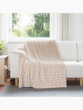 Plaid polaire texturé à relief - vidaxl