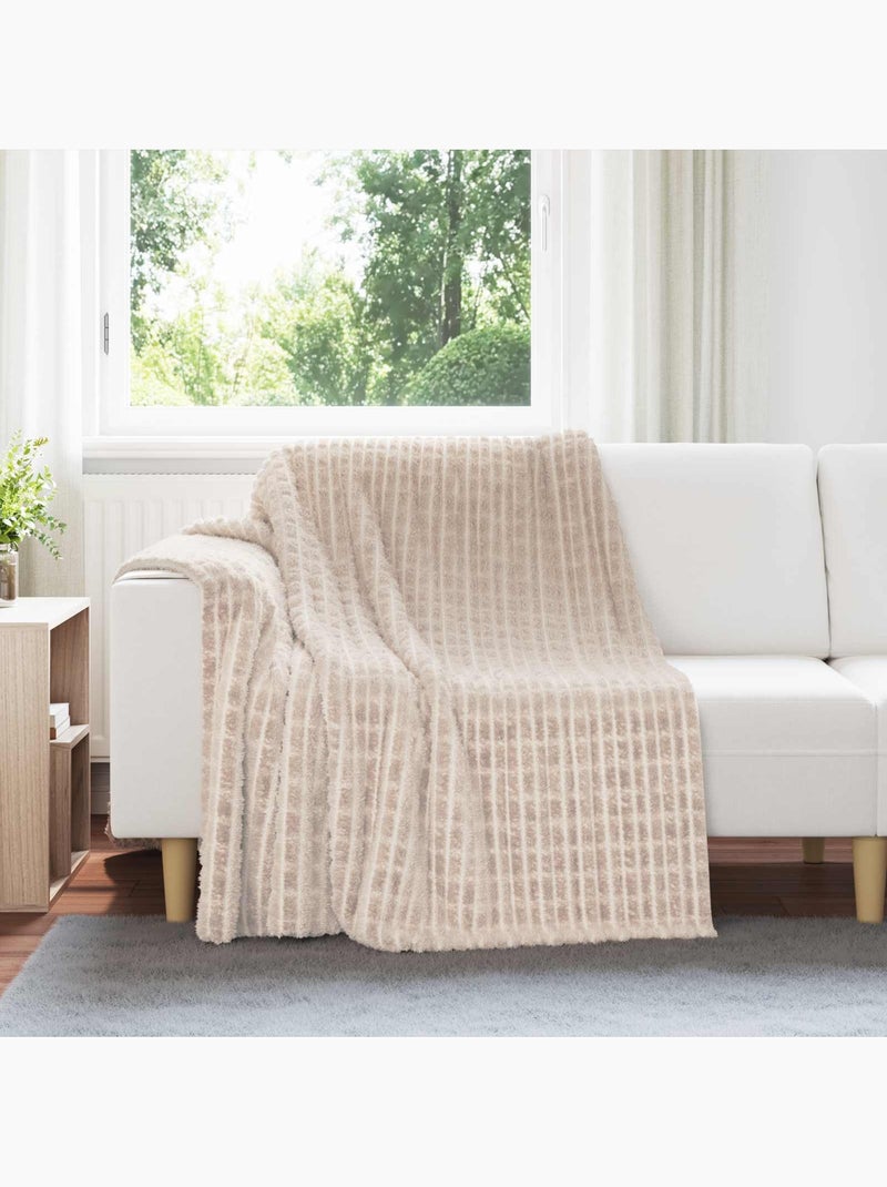 Plaid polaire texturé à relief - vidaxl Beige - Kiabi