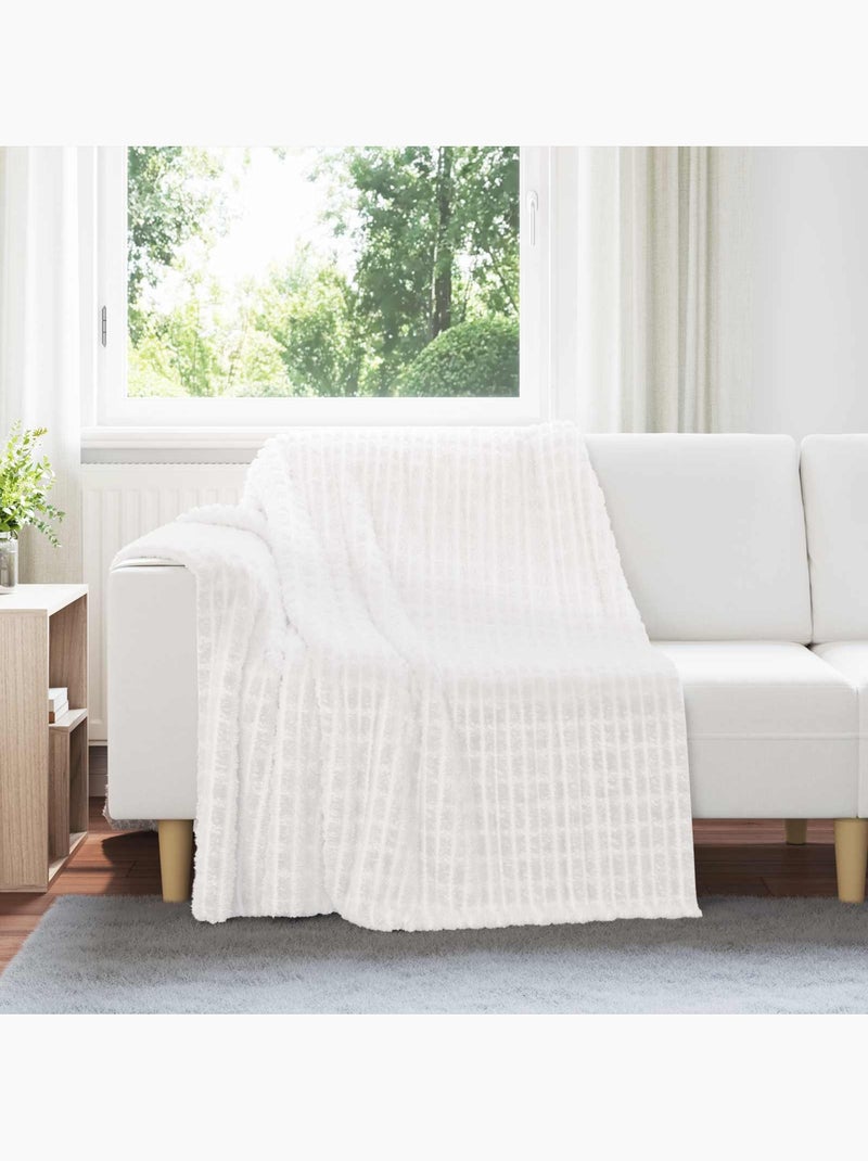 Plaid polaire texturé à relief - vidaxl Blanc - Kiabi