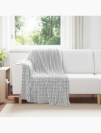 Plaid polaire texturé à relief - vidaxl