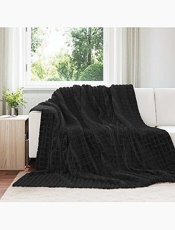 Plaid polaire texturé à relief - vidaxl