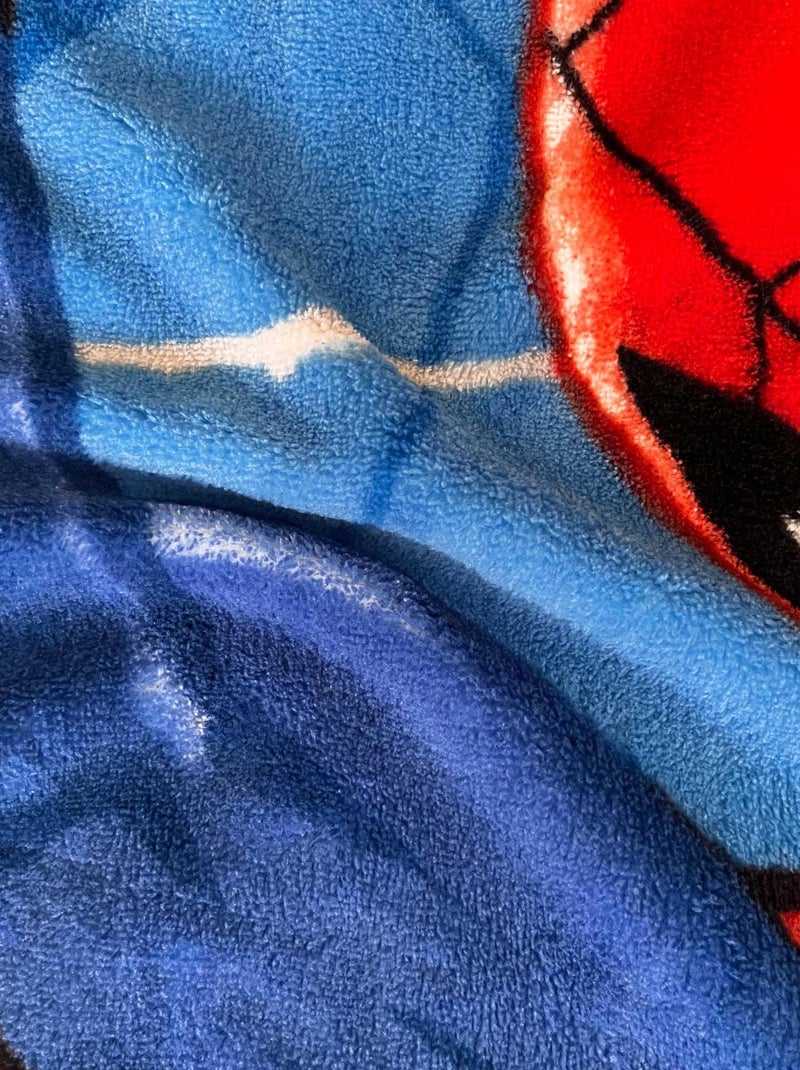 Plaid polaire tout doux imprimé 100% polyester, SPIDERMAN ACTION Bleu - Kiabi