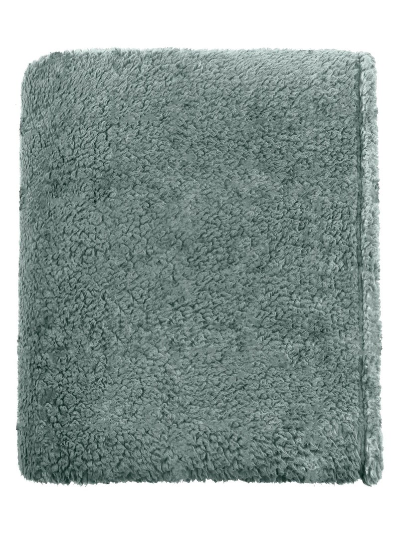 Plaid polaire uni - Terre de Nuit Gris - Kiabi