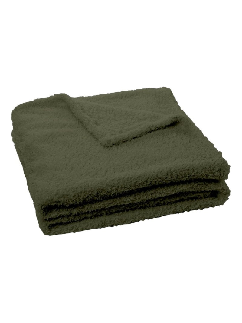 Plaid polaire uni MATCHA Vert - Kiabi