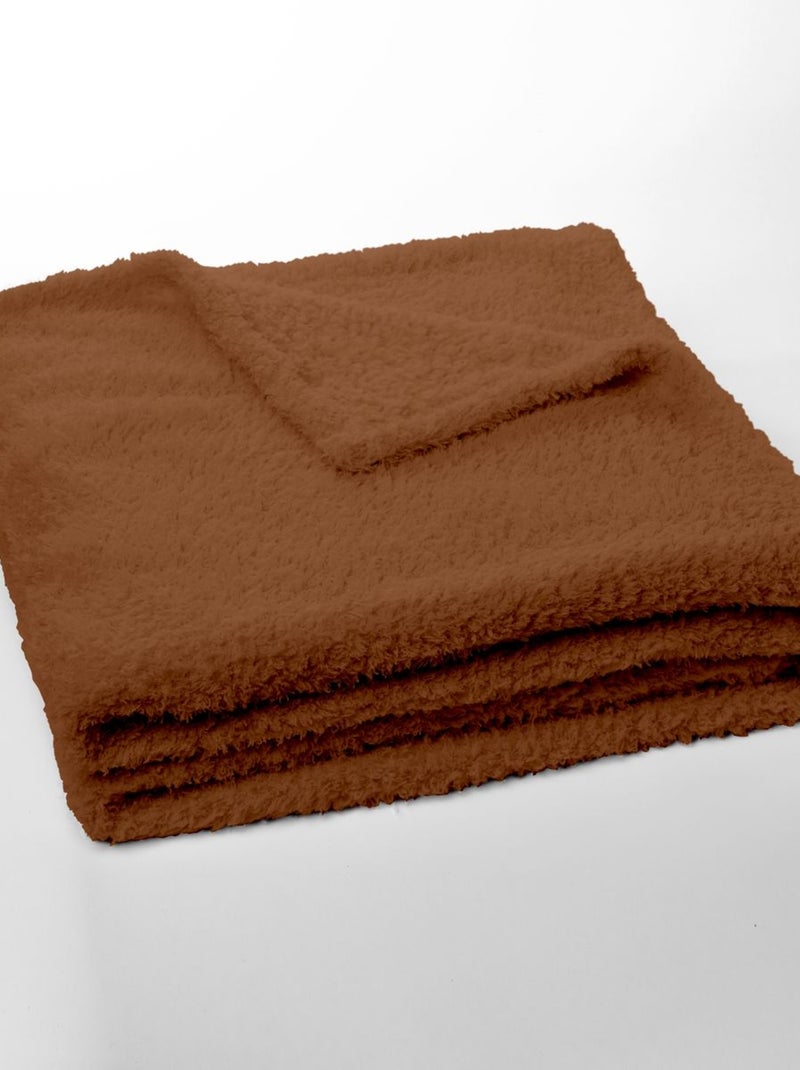 Plaid polaire uni MOKA Marron - Kiabi
