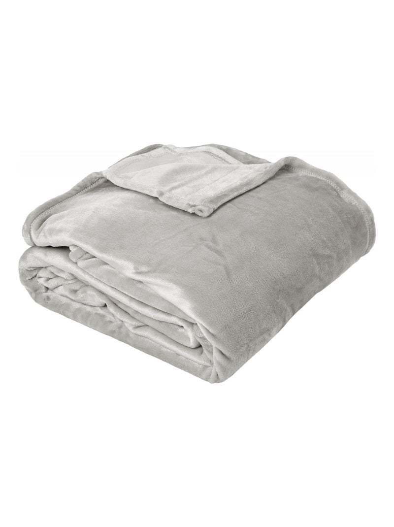 Plaid polaire VELVET polyester Gris perle - Kiabi