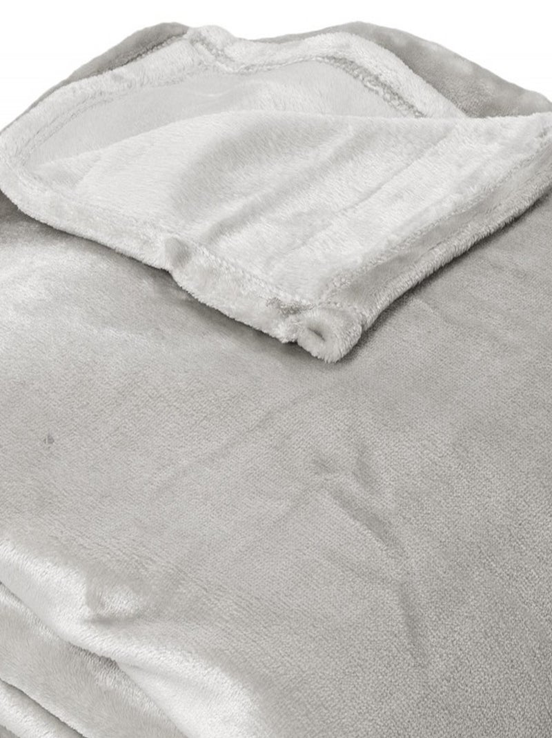 Plaid polaire VELVET polyester Gris perle - Kiabi