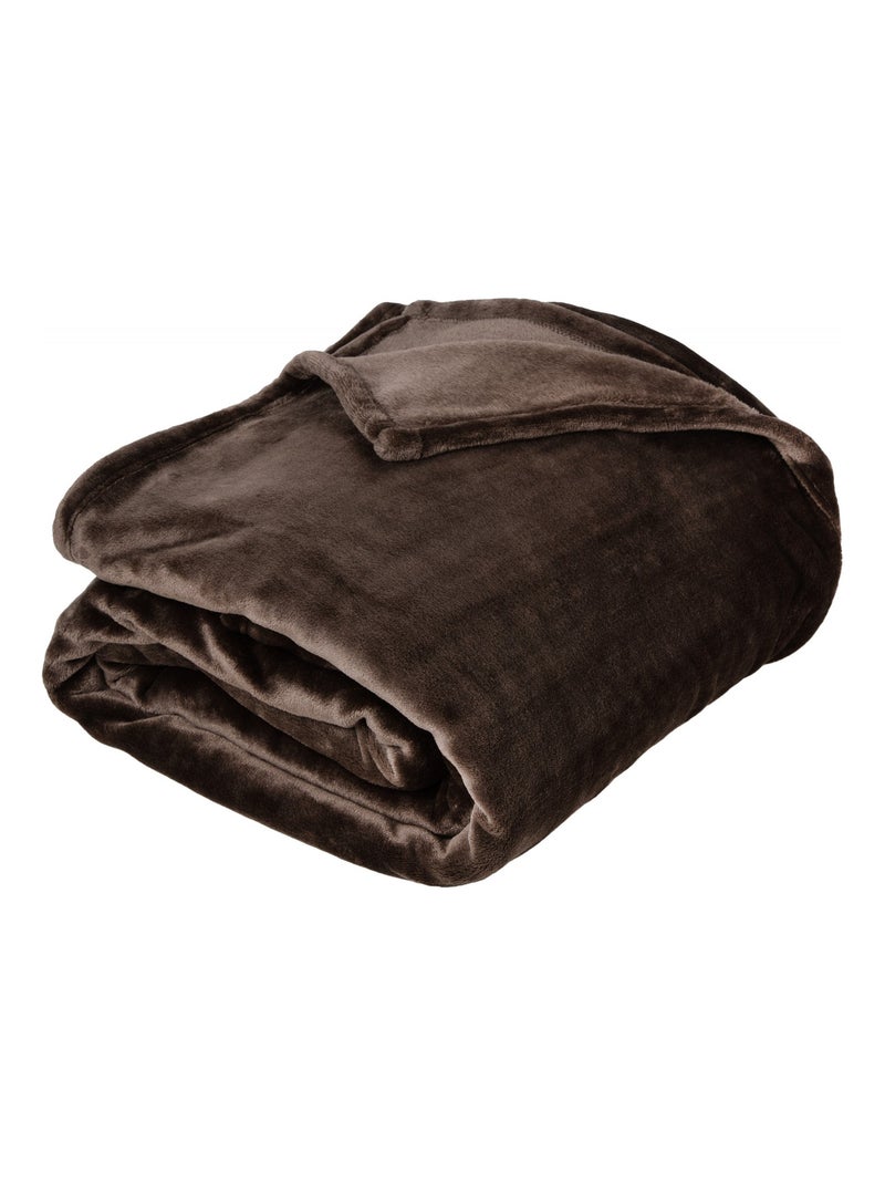 Plaid polaire VELVET polyester Noir ébène - Kiabi
