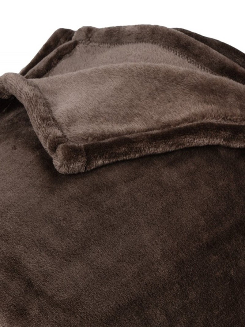 Plaid polaire VELVET polyester Noir ébène - Kiabi