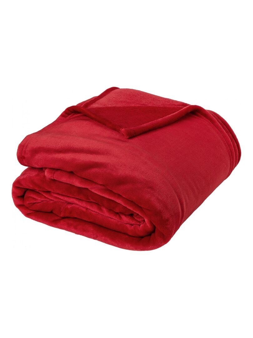 Plaid polaire VELVET polyester Rouge vermillon - Kiabi