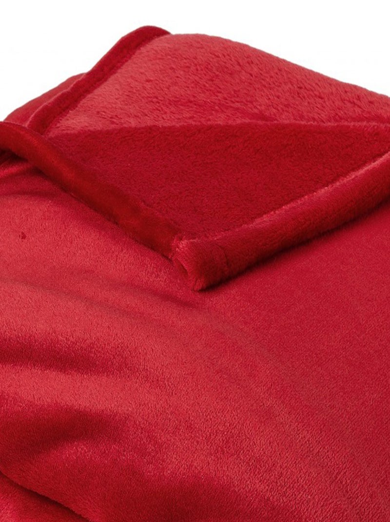 Plaid polaire VELVET polyester Rouge vermillon - Kiabi