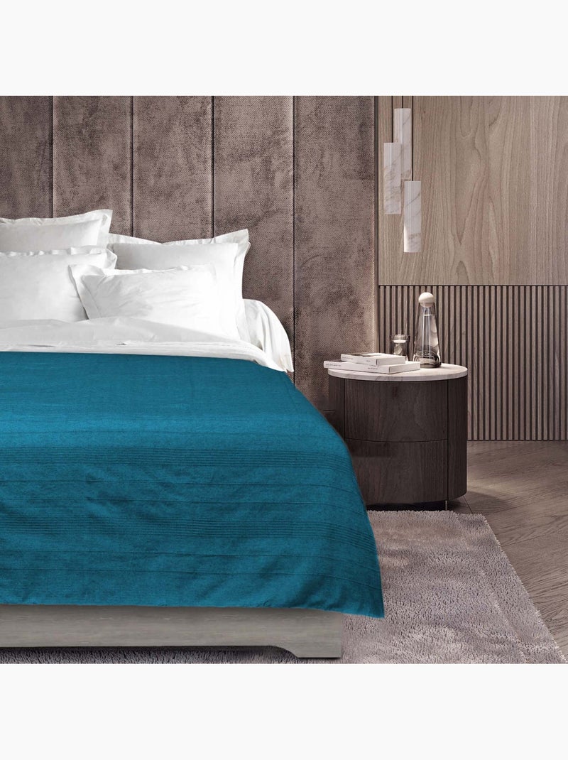 Plaid polycoton léger et polyvalent Bleu - Kiabi