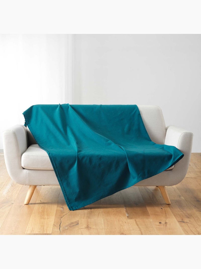 Plaid polycoton léger et polyvalent Bleu - Kiabi