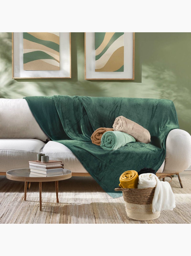 Plaid Polyester Douceur d'Intérieur gris anthracite - Kiabi