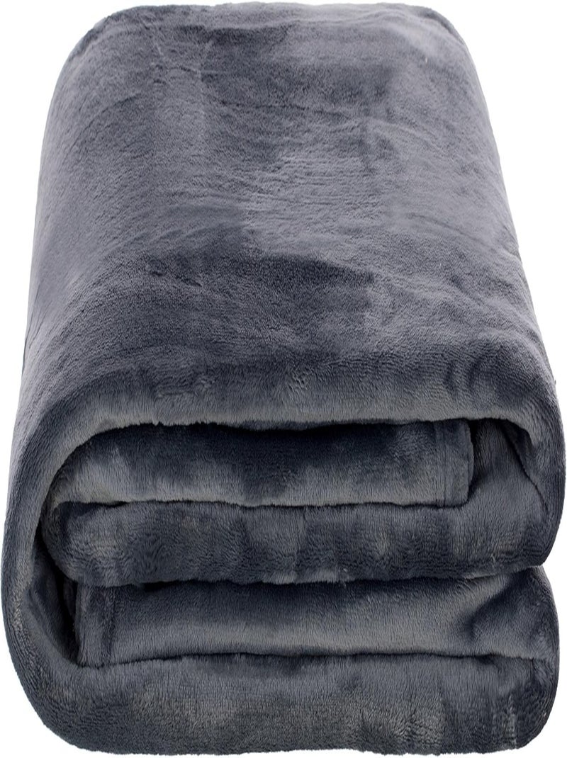 Plaid Polyester Douceur d'Intérieur gris anthracite - Kiabi