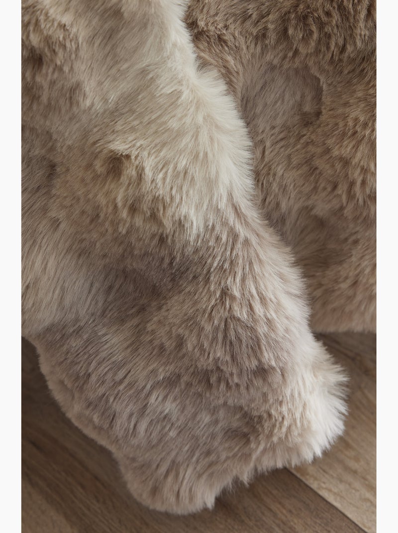 Plaid polyester fausse fourrure astra Sable - Kiabi