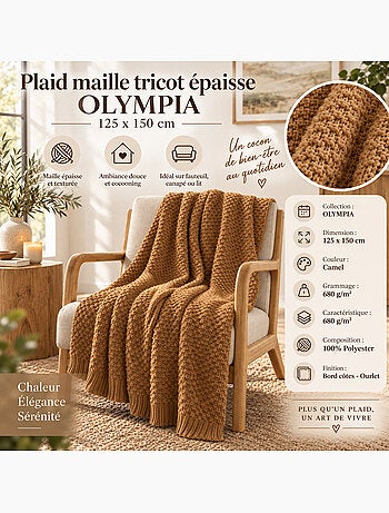 Plaid polyester tricot uni olympia