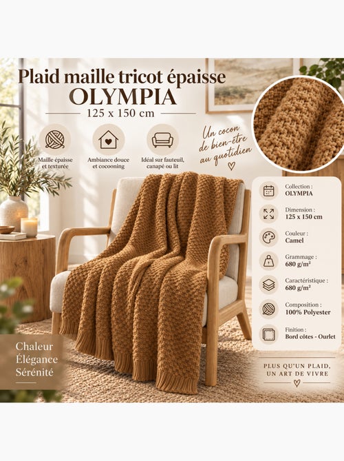 Plaid polyester tricot uni olympia - Kiabi Plaid polyester tricot uni olympia - Kiabi