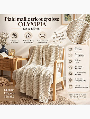 Plaid polyester tricot uni olympia