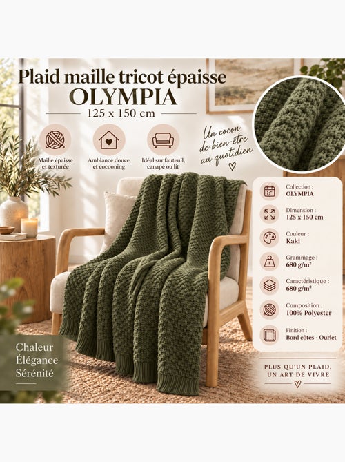 Plaid polyester tricot uni olympia - Kiabi Plaid polyester tricot uni olympia - Kiabi