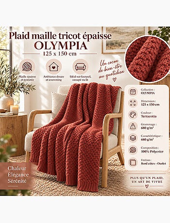 Plaid polyester tricot uni olympia