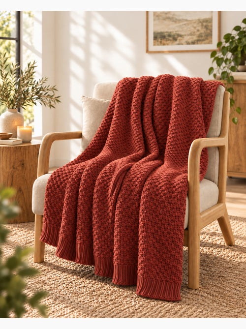 Plaid polyester tricot uni olympia - Kiabi Plaid polyester tricot uni olympia - Kiabi