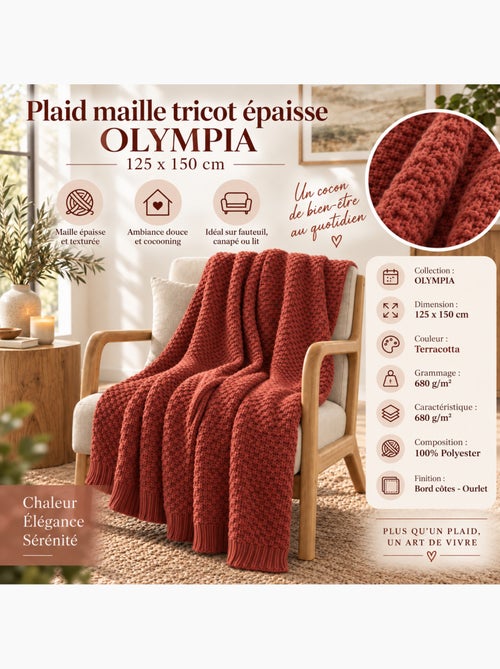 Plaid polyester tricot uni olympia - Kiabi Plaid polyester tricot uni olympia - Kiabi