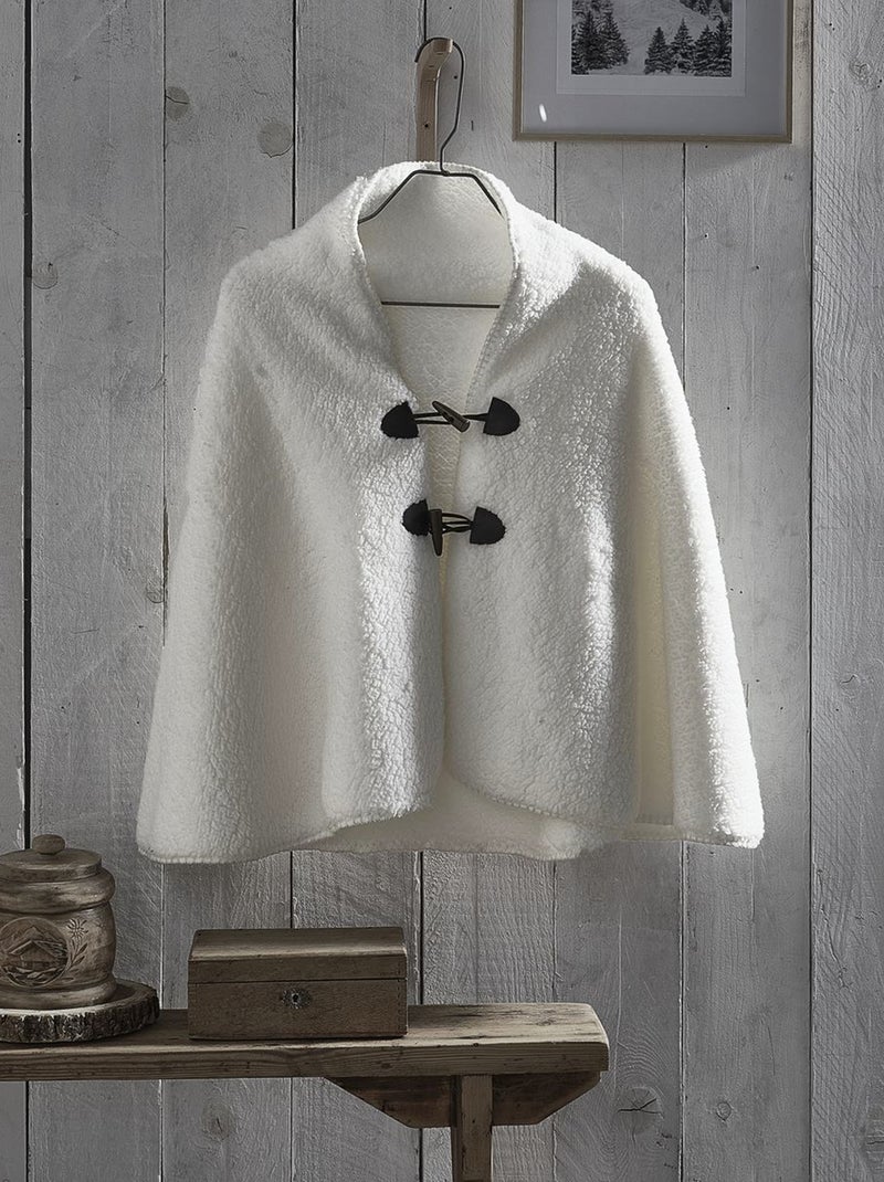 Plaid poncho blanc - Kiabi