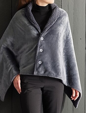 Plaid poncho cocoon BIEN AU CHAUD