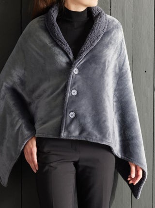 Plaid poncho cocoon BIEN AU CHAUD