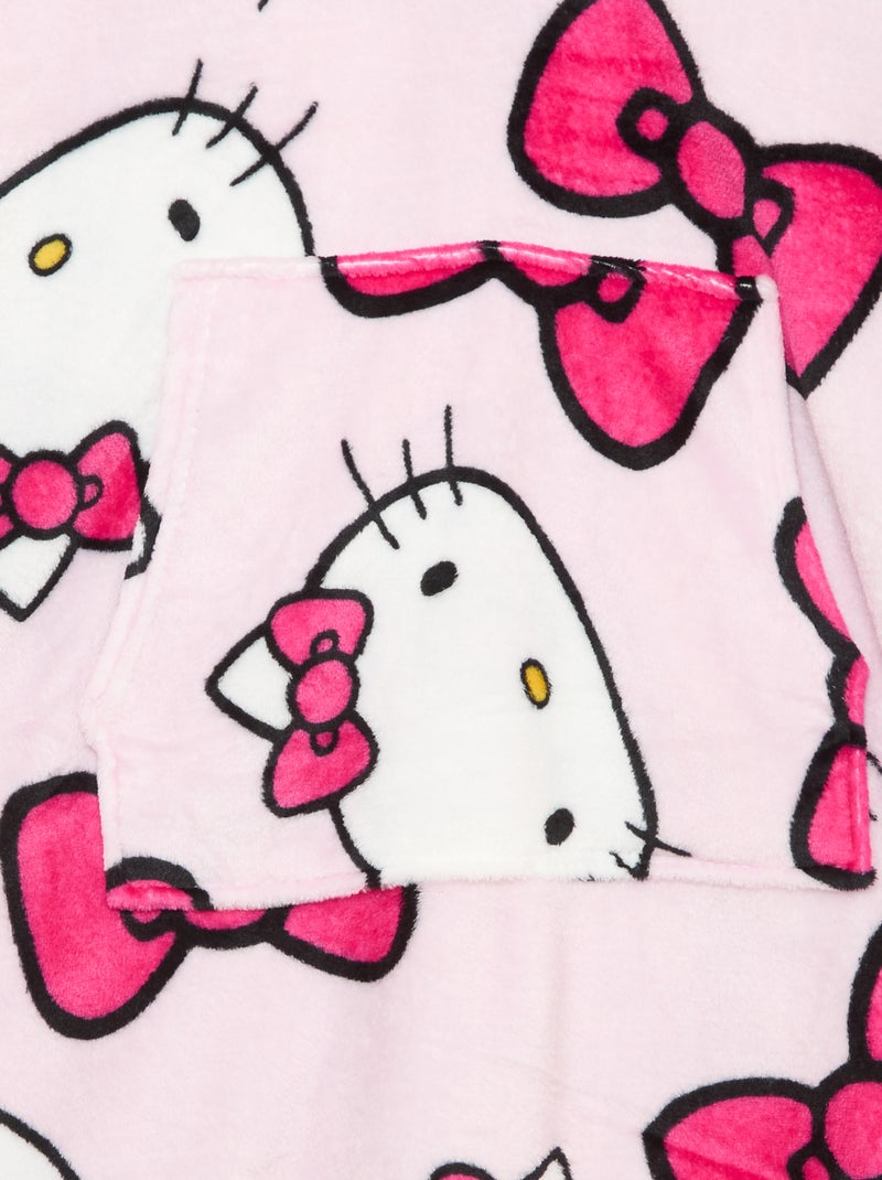 Plaid poncho enfant à capuche polaire 'Hello kitty' Rose - Kiabi