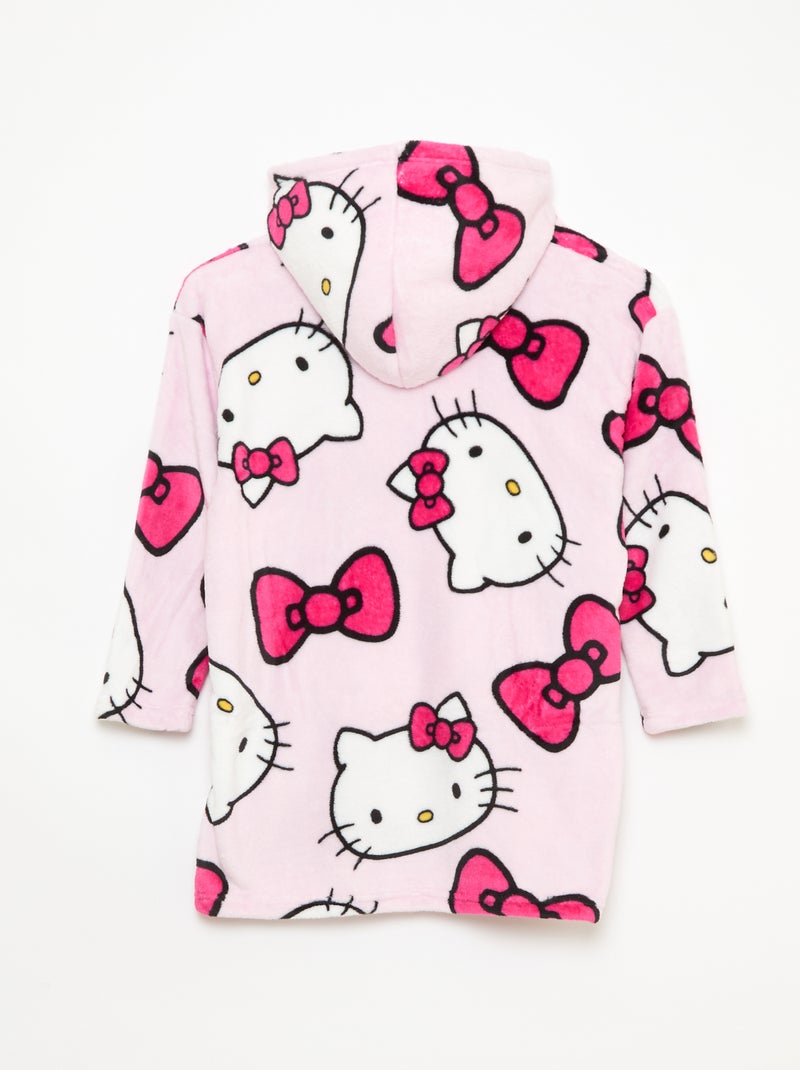 Plaid poncho enfant à capuche polaire 'Hello kitty' Rose - Kiabi