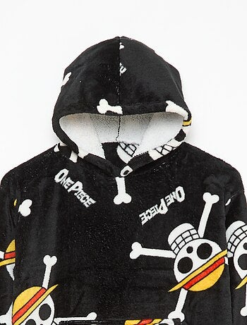 Plaid poncho enfant à capuche polaire 'Minnie'