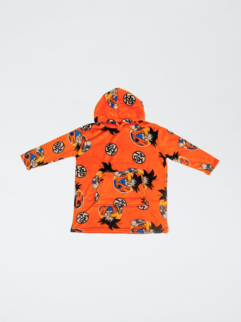 Plaid poncho enfant 'Dragon ball Z' à capuche polaire Orange - Kiabi