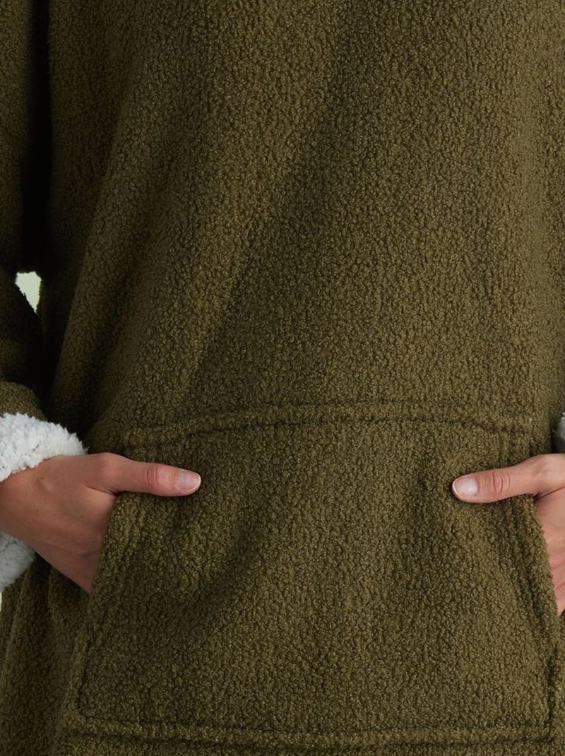 Plaid poncho Kaki - Kiabi