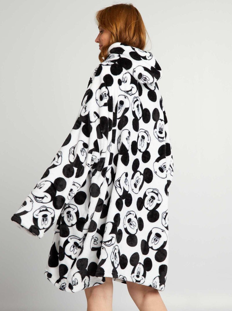 Plaid poncho 'Mickey' noir/blanc - Kiabi