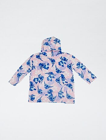 Plaid poncho à capuche polaire 'Minnie'