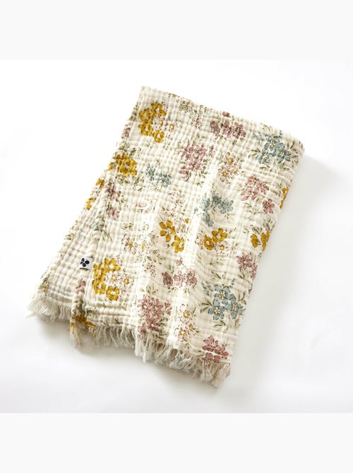 Plaid Quadruple Gaze de Coton Fleurie – AVA - Kiabi