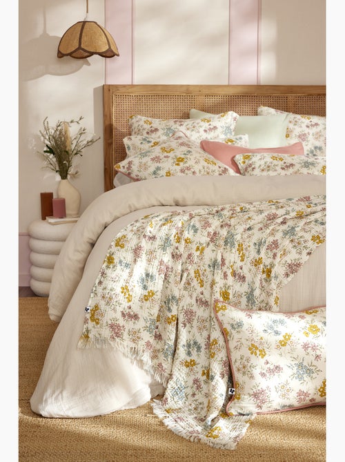 Plaid Quadruple Gaze de Coton Fleurie – AVA - Kiabi
