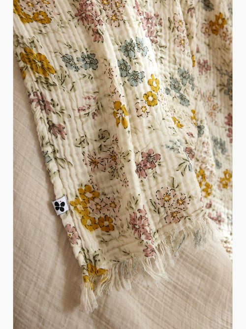 Plaid Quadruple Gaze de Coton Fleurie – AVA - Kiabi