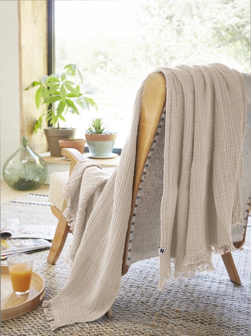 Plaid quadruple gaze de coton Gaia - Kiabi