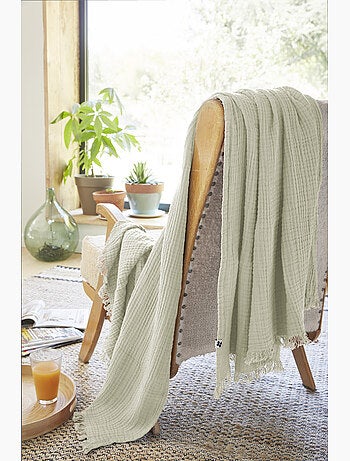 Plaid quadruple gaze de coton Gaia