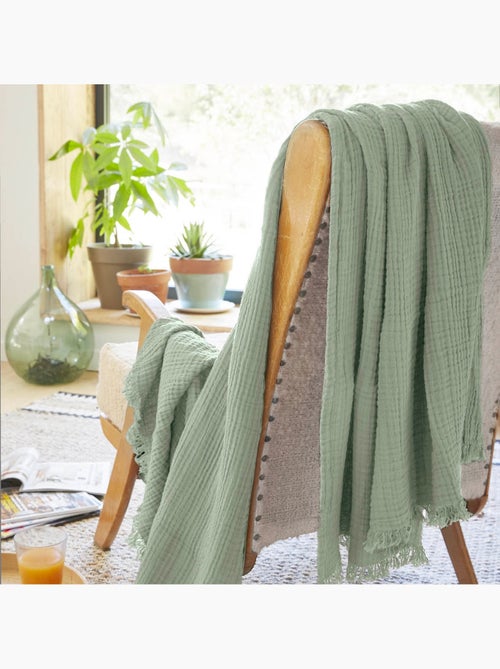 Plaid quadruple gaze de coton Gaia - Kiabi