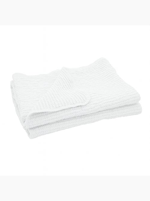 Plaid réversible en coton nid d'abeille - Kiabi Plaid réversible en coton nid d'abeille - Kiabi