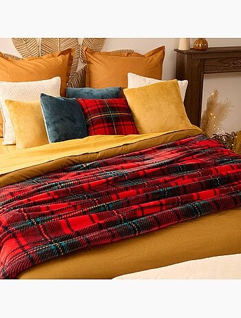 Plaid réversible en flanelle motif tartan brody
